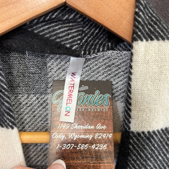 Plaid Open-Front Cardigan Sweater - Picture 3 of 5